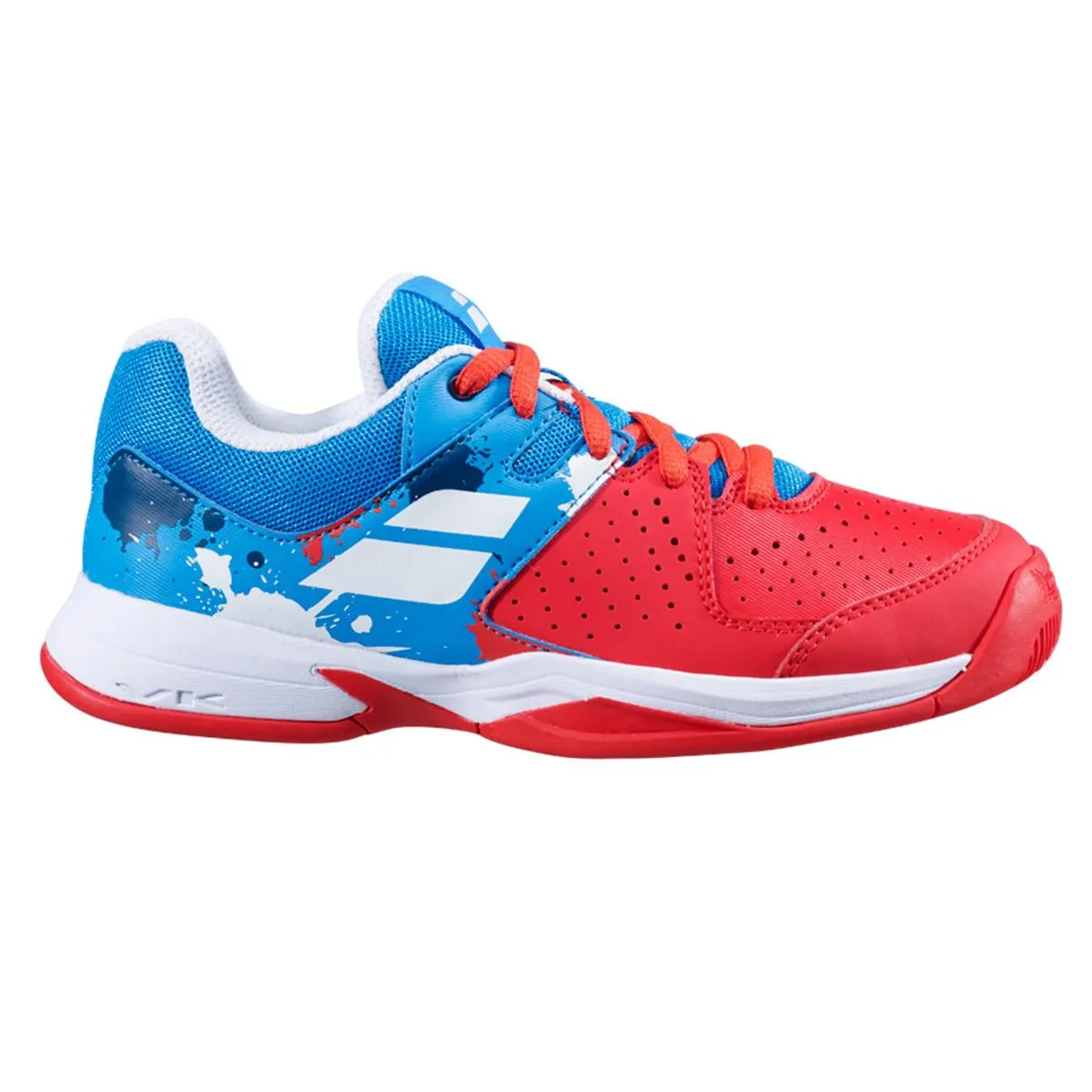 Babolat Pulsion All Court Kids & Women Tomato Red Blue Aster Handball Volleyball Tennis Shoes