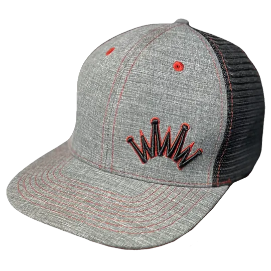 Best Ever Heather Grey Flat Brim Cap with Red Accents