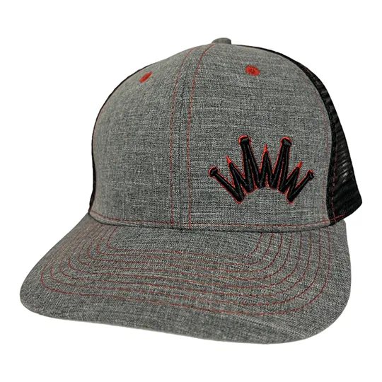 Best Ever Heather Grey Flat Brim Cap with Red Accents