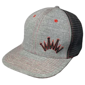 Best Ever Heather Grey Flat Brim Cap with Red Accents