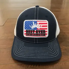 Best Ever Navy Trucker Cap with USA Patch