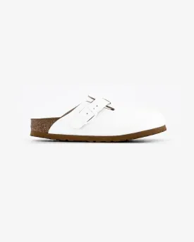 Birkenstock Boston Leather "White" Slippers