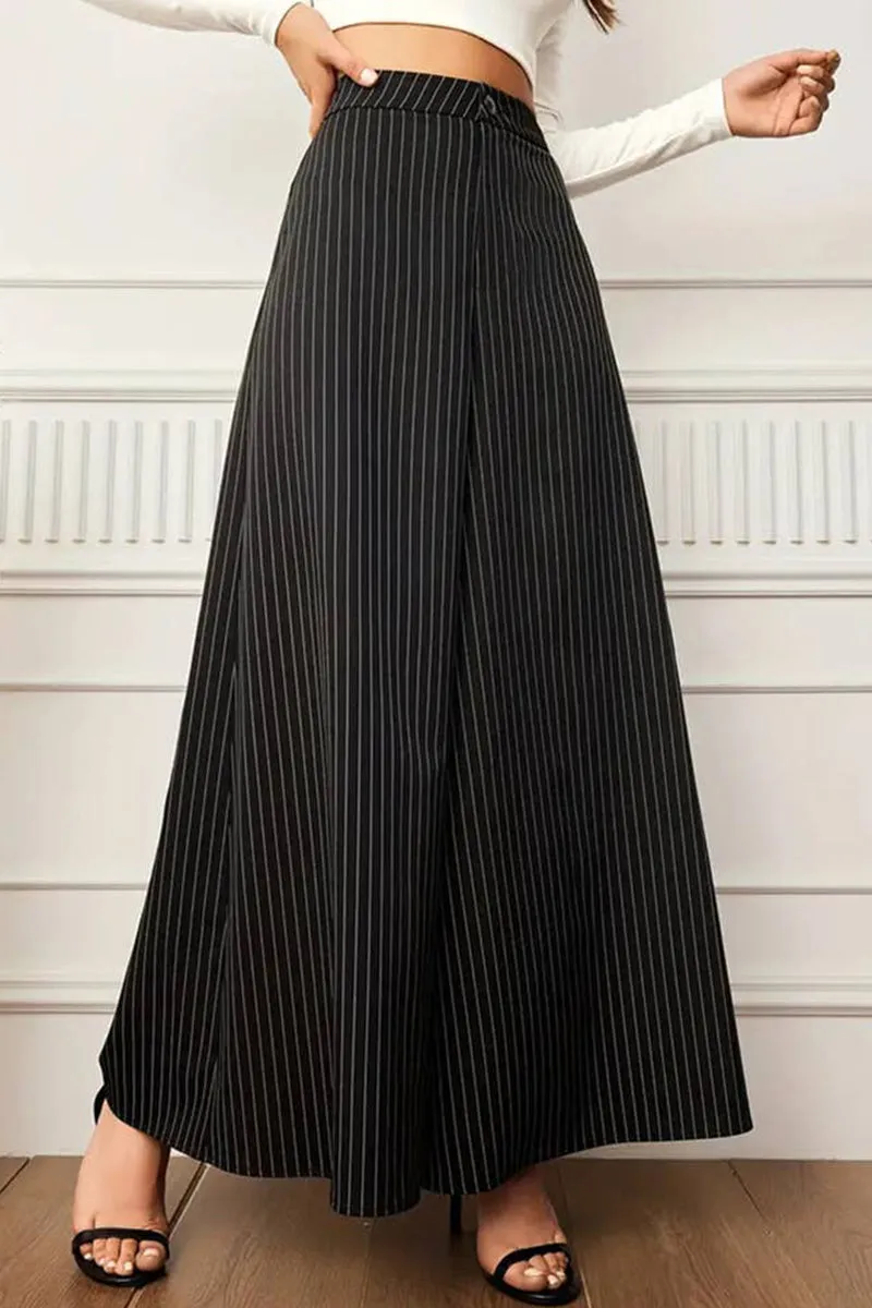 BUTTON-STRIPED BAGGY WIDE-LEG PANTS_CWBLP0680