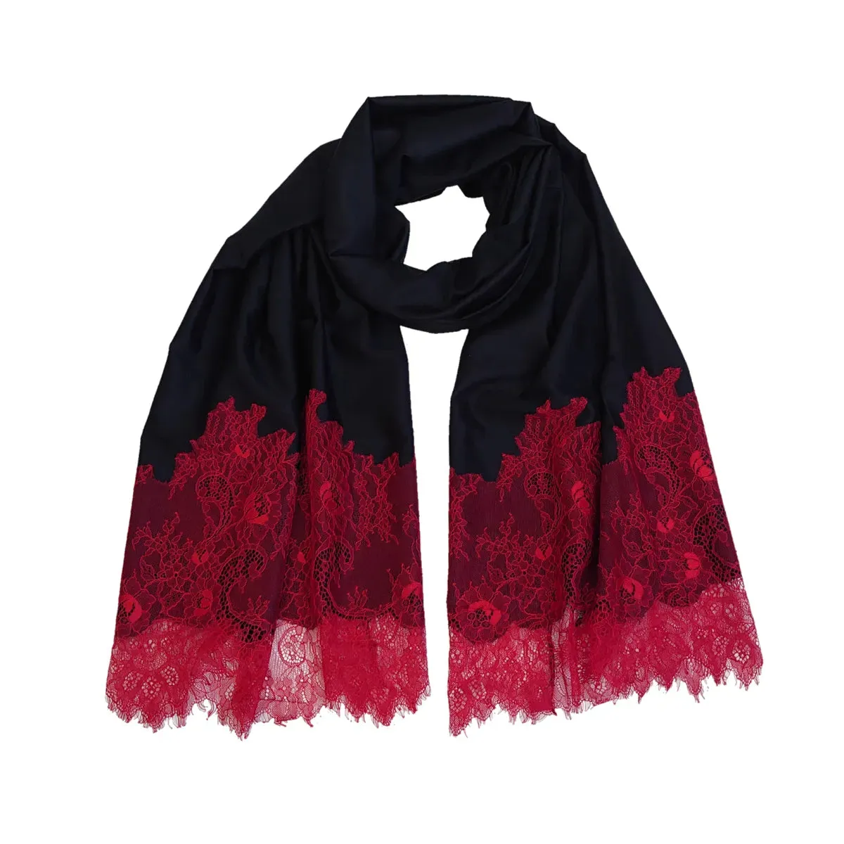 Limited Edition 100% Pure Silk Stole With Lace