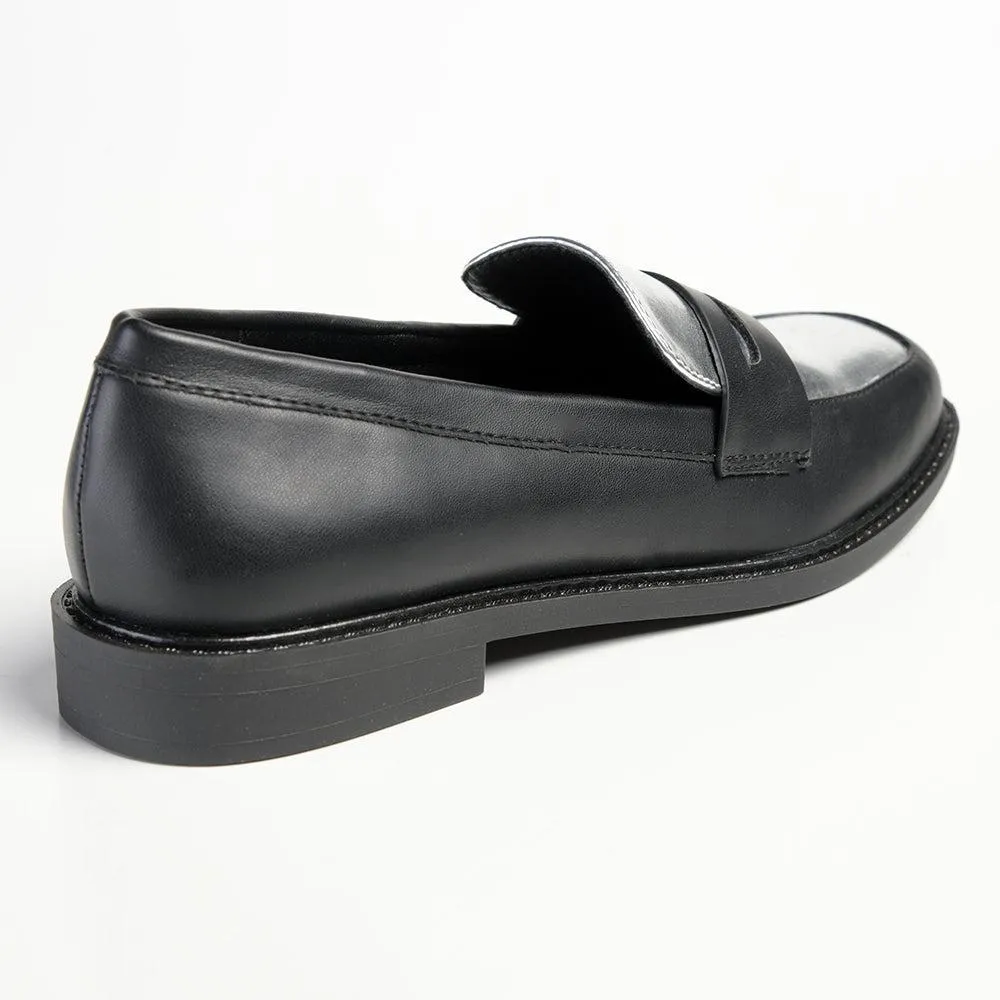 Madison Bliss 2 Tone Slip On Loafers - Black / Silver