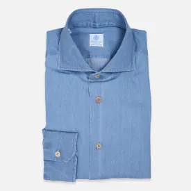 Mid Blue Denim Cutaway Shirt