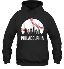 Philadelphia Downtown Baseball Philly Skyline Hoodie